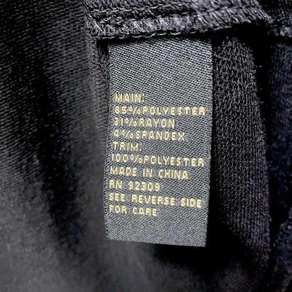 DG2 DIANE GILMAN Black Top Size XL Lace Tee Long Sleeve Womens Rayon Blend NWT - Picture 11 of 11